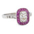 Art Deco Inspired 0.84 Carat Old Mine Cut and Ruby Platinum Ring Rings Jack Weir & Sons   