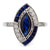 Art Deco Inspired Marquise Cut Sapphire and Diamond Platinum Ring Rings Jack Weir & Sons   