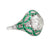 Art Deco Inspired 2.29 Carat Transitional Cut Diamond Emerald Platinum Ring Rings Jack Weir & Sons   