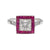 Art Deco Inspired Princess Cut Diamond Ruby Platinum Target Ring Rings Jack Weir & Sons   