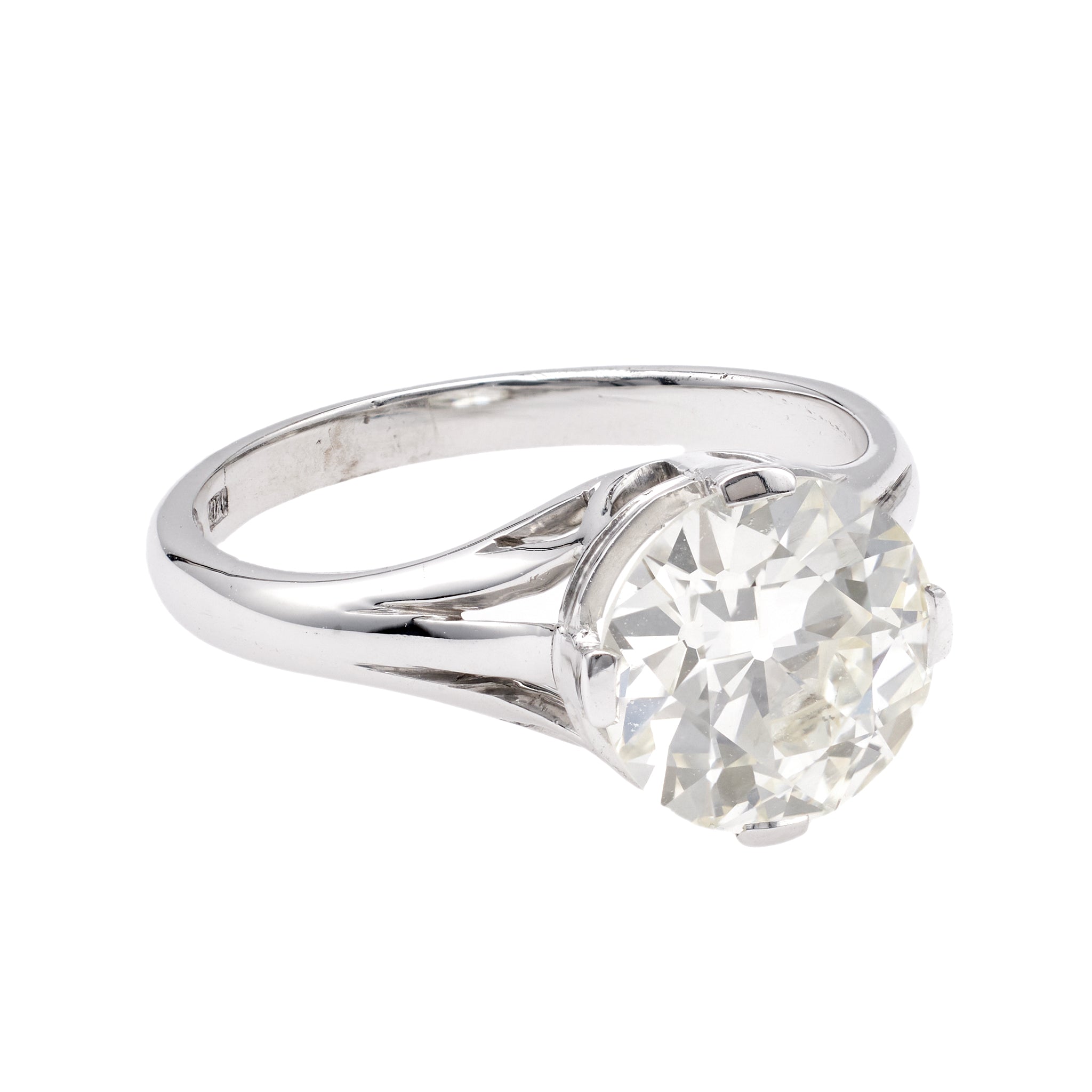 Art Deco GIA 2.19 Carat Old European Cut Diamond Platinum Solitaire Ring Rings Jack Weir & Sons   