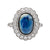 Art Deco Inspired Sapphire Diamond Platinum Halo Cluster Ring Rings Jack Weir & Sons   