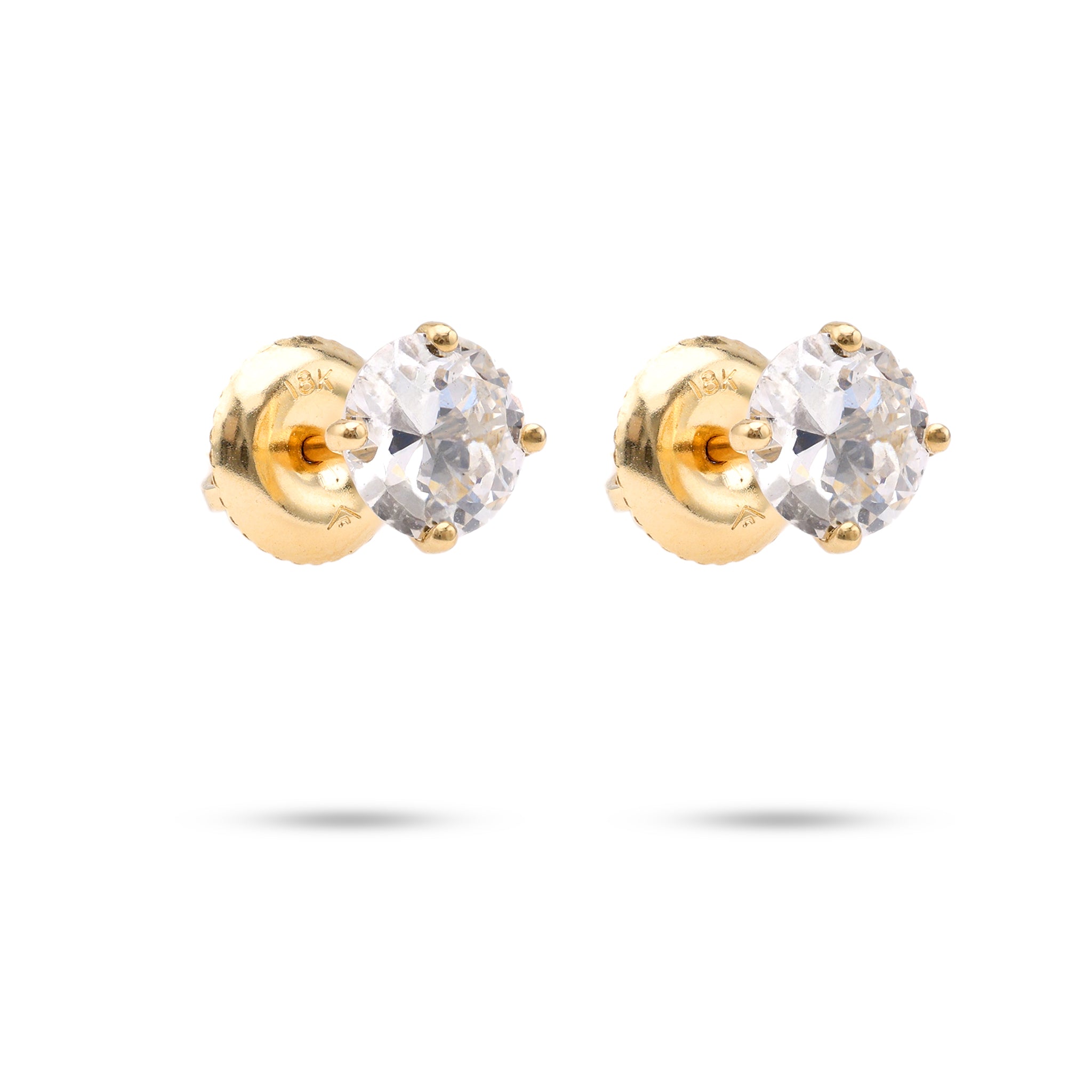 1.32 Carat Total Weight Diamond 18k Yellow Gold Stud Earrings Earrings Jack Weir & Sons   