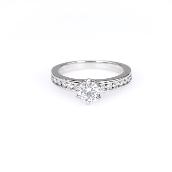 Tiffany & Co. 0.41 Carat Round Brilliant Cut Diamond Platinum Ring