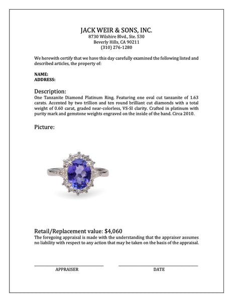 Tanzanite Diamond Platinum Ring Rings Jack Weir & Sons   