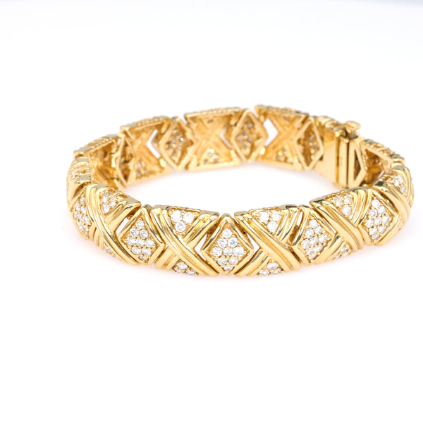 Vintage Diamond 14k Yellow Gold Bracelet