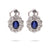 Synthetic Sapphire Diamond 14k White Gold Cluster Earrings  Jack Weir & Sons   