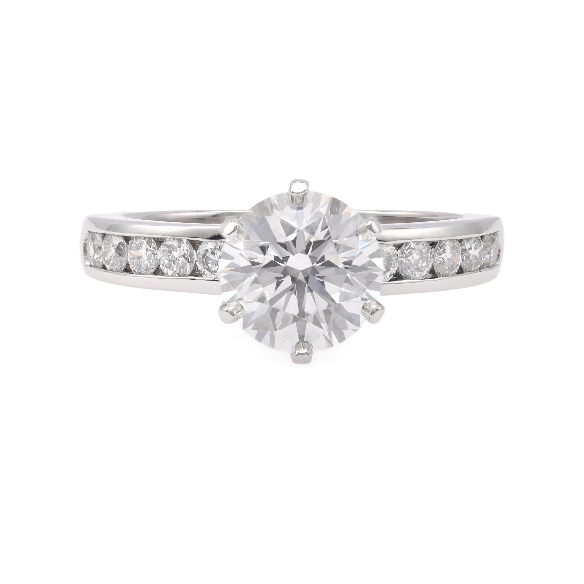 Tiffany & Co. 1.59 Carat Round Brilliant Cut Diamond Platinum Ring Rings Jack Weir & Sons   