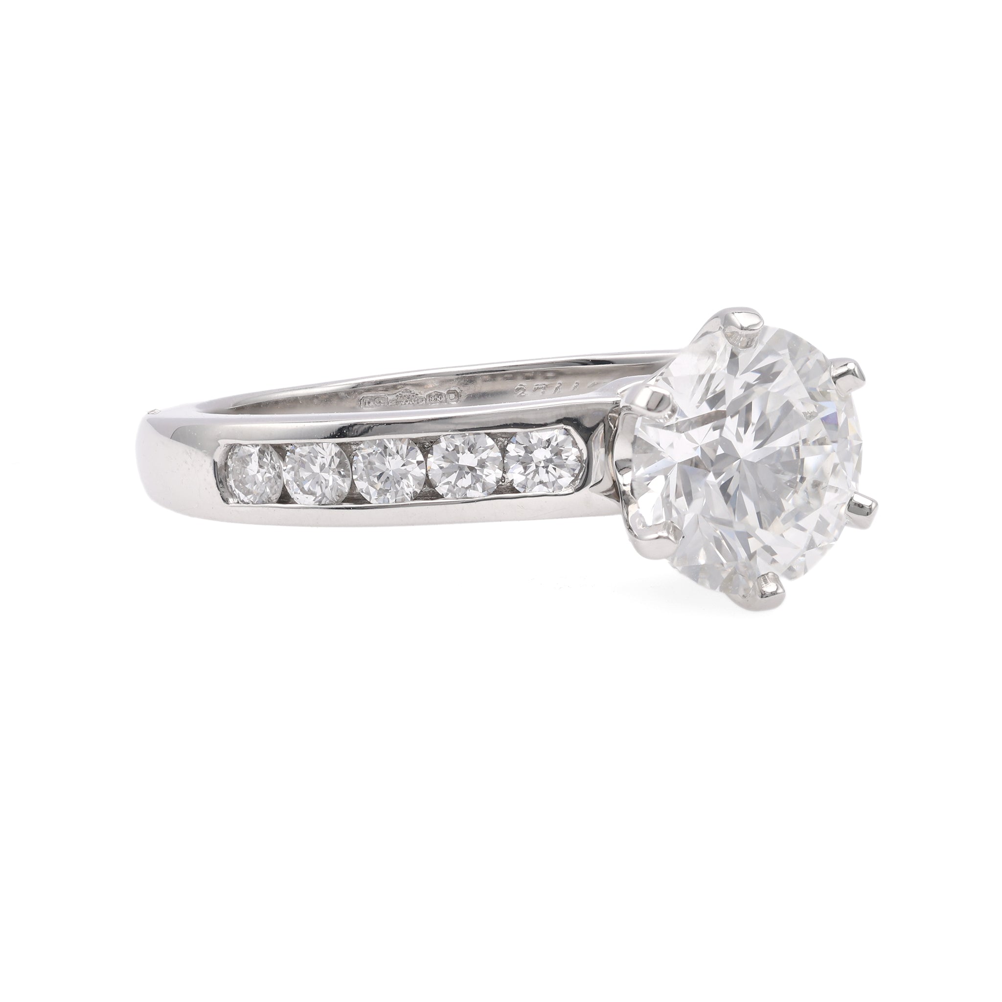 Tiffany & Co. 1.59 Carat Round Brilliant Cut Diamond Platinum Ring