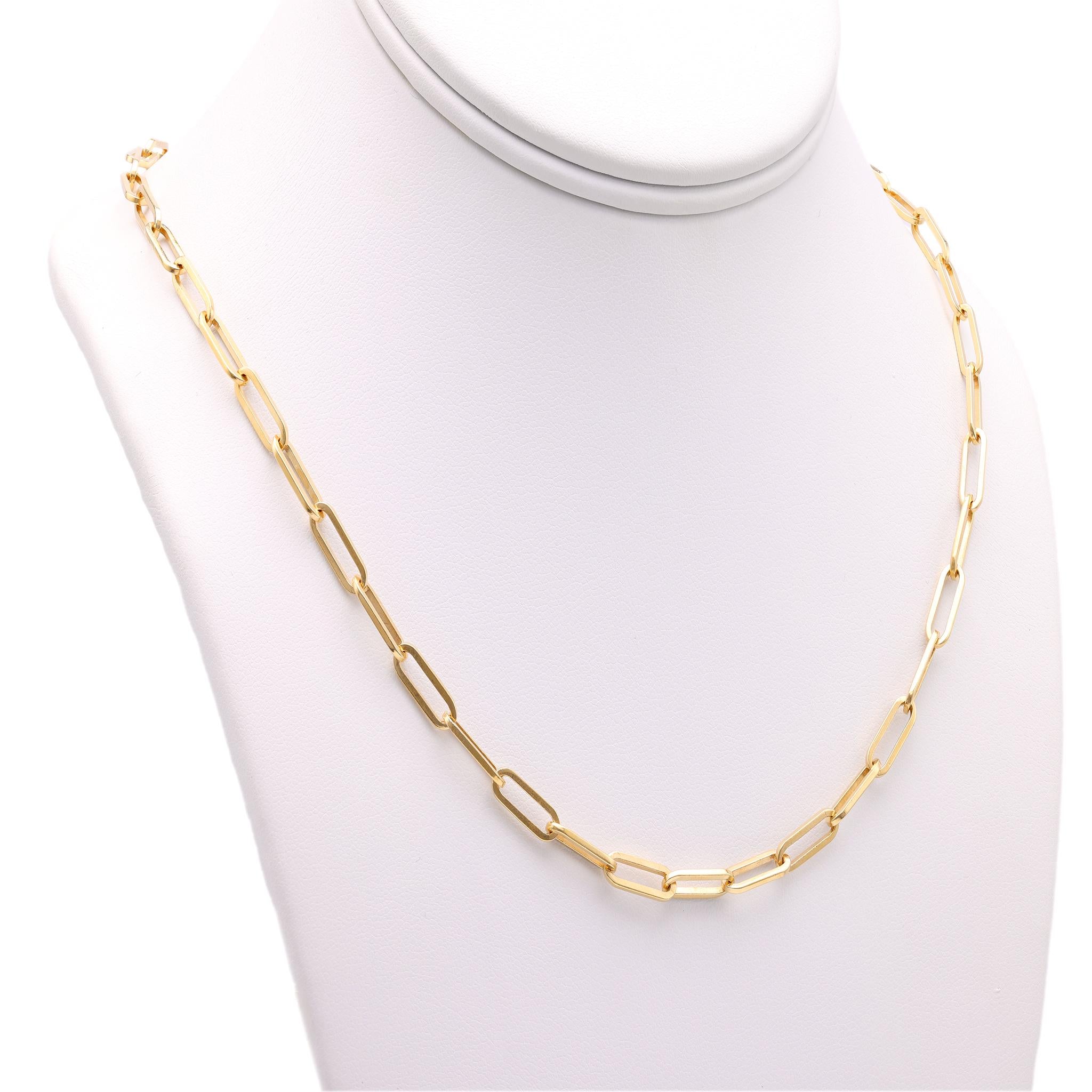 Vintage French Dinh Van 18k Yellow Gold Paperclip Necklace
