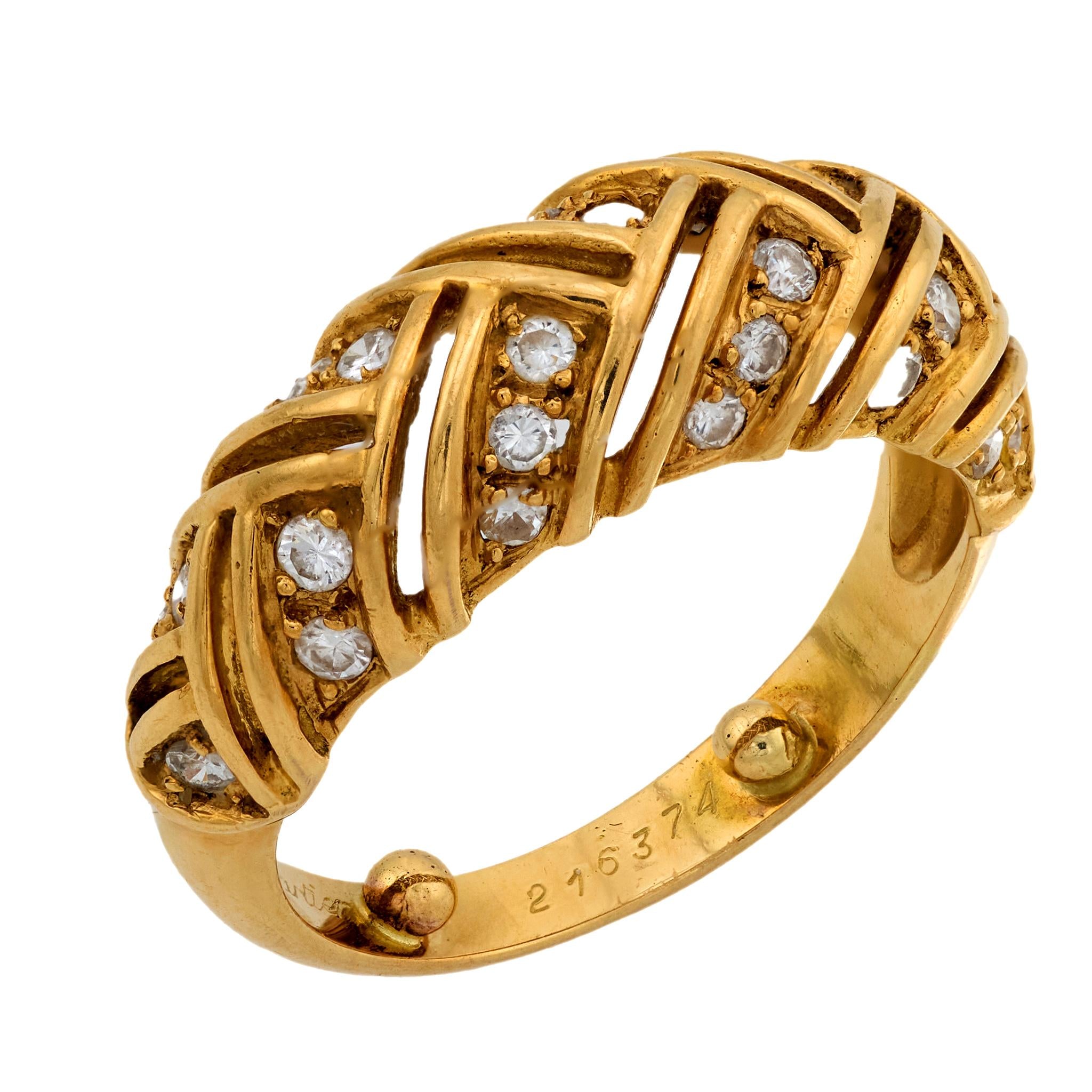 Cartier ダイヤモンド ゴールドリング Cartier vintage diamond 18k yellow gold ring – Jack Weir & Sons