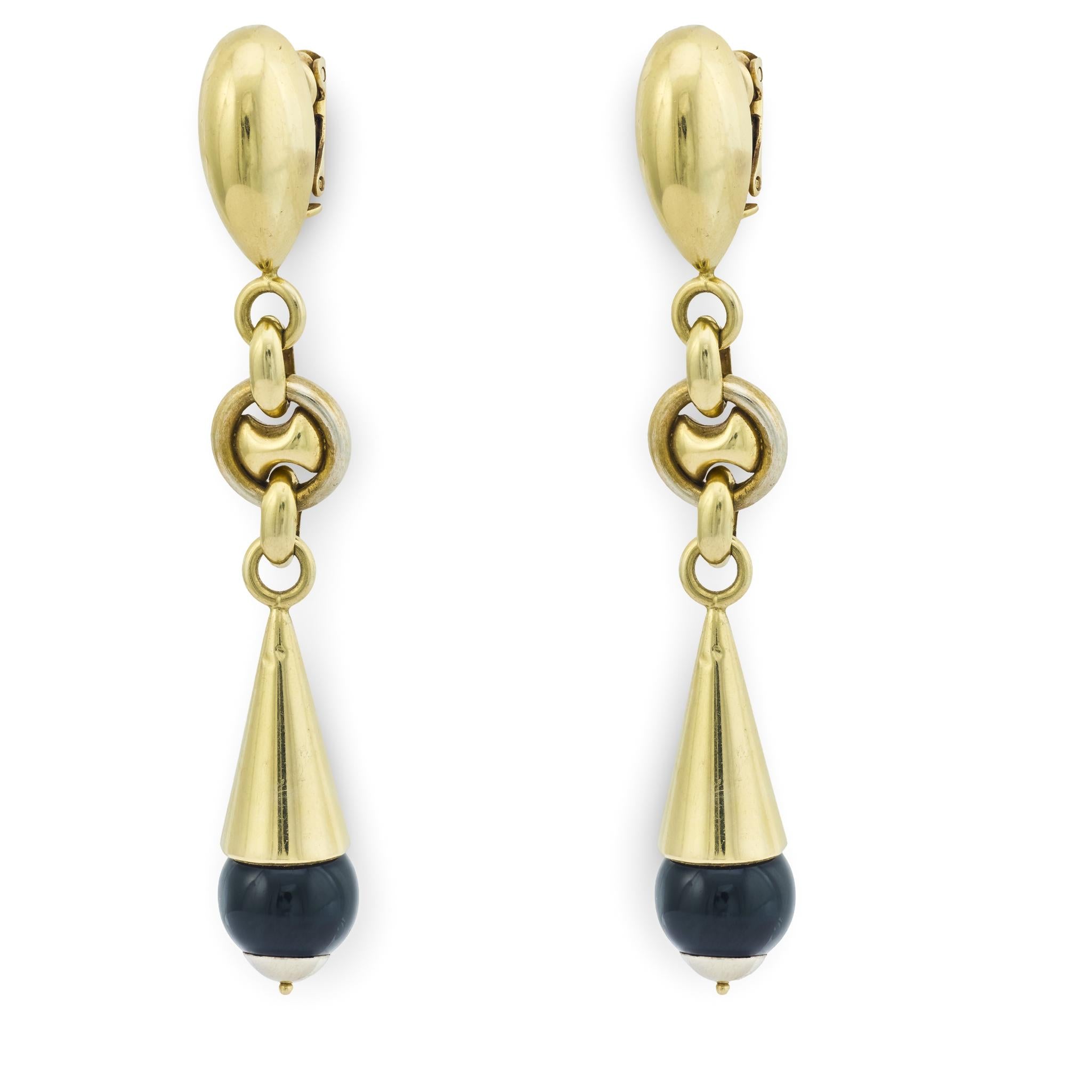 Vintage Italian onyx 14k yellow gold earrings – Jack Weir Sons
