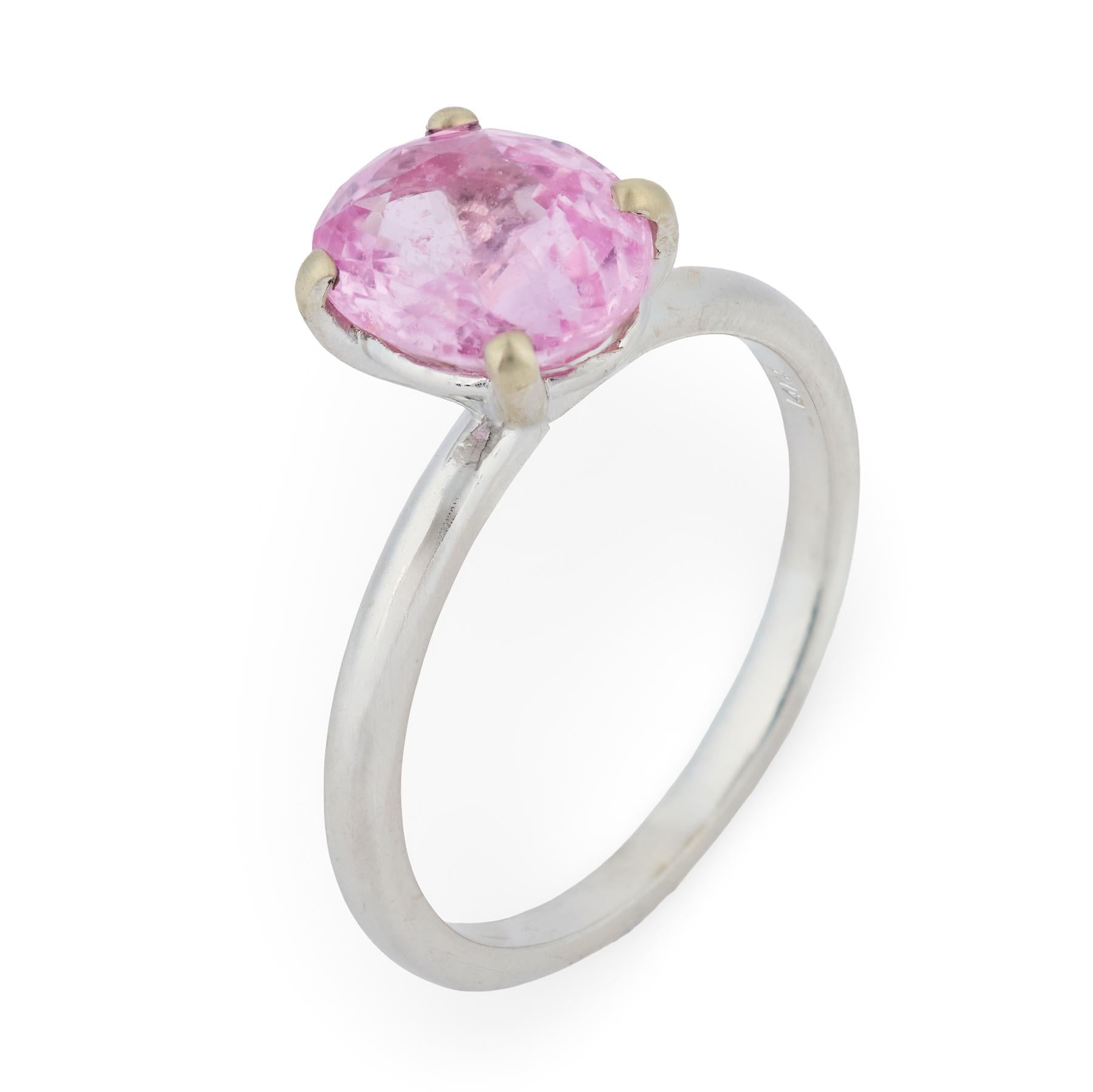 Vintage GIA 2.74 carat pink sapphire 14k white gold ring – Jack