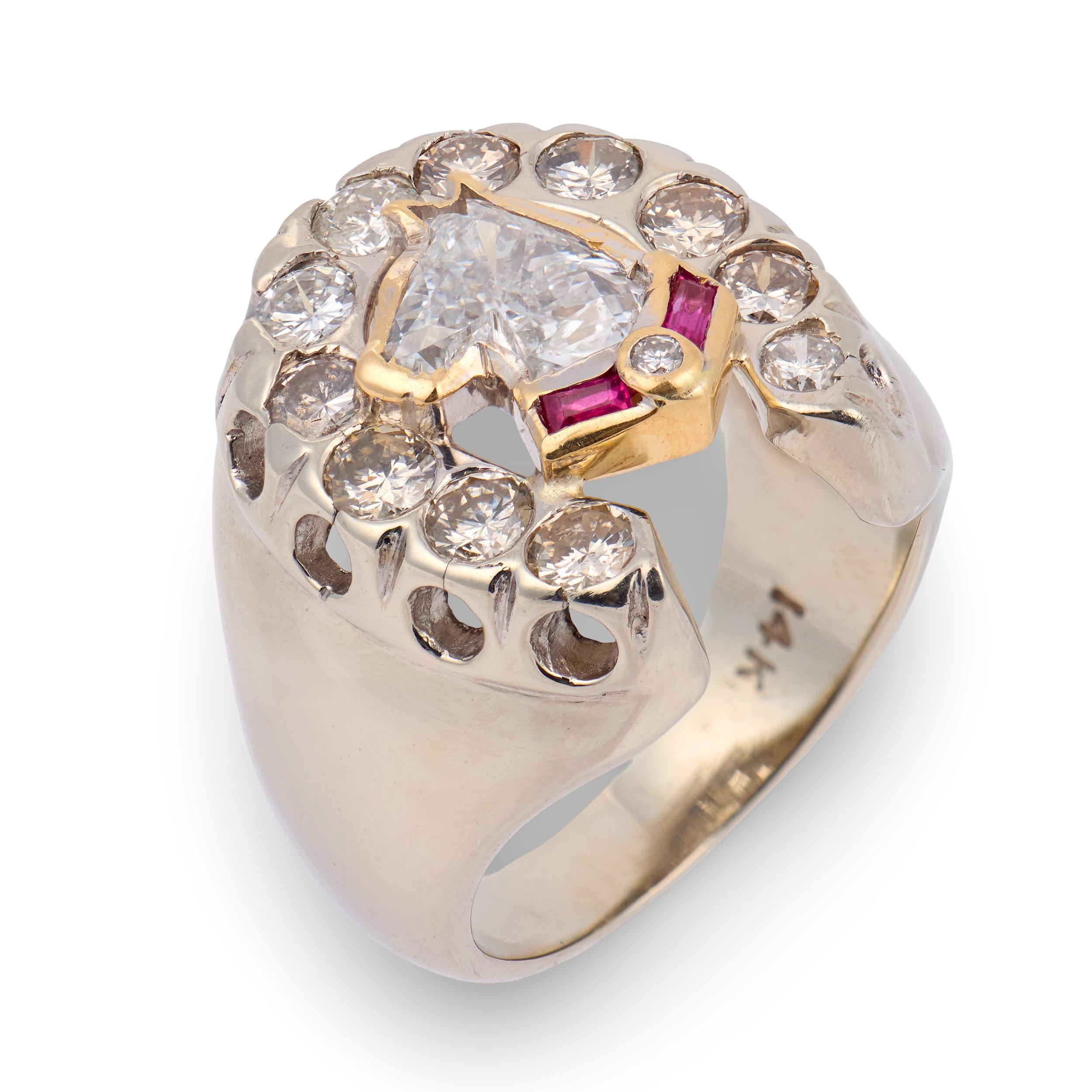 Vintage horse head cut diamond ruby horseshoe ring – Jack Weir & Sons