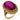 Victorian glass 18k yellow gold silver filigree cocktail ring