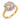GIA 1.26 carat diamond 18k yellow gold cluster engagement ring