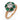 Edwardian diamond emerald 18k yellow gold cluster ring Jack Weir & Sons