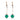 Mid Century diamond seed pearl turquoise onyx platinum drop earrings