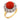 Edwardian coral diamond 18k yellow gold platinum cluster ring