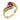 Vintage ruby diamond 18k yellow gold swirl ring