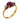 Victorian GIA 2.50 carat Burma no heat ruby diamond 18k yellow gold ring