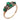 Victorian emerald seed pearl 14k yellow gold ring