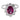 Vintage GIA 1.80 carat no heat ruby diamond 18k white gold cluster ring