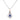 Vintage tanzanite diamond 18k white gold pendant necklace