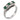 Vintage diamond emerald platinum band ring