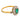 French vintage emerald diamond 18k yellow white gold ring