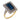 French Art Deco GIA 4.00 carat sapphire diamond 18k yellow gold platinum ring