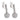 Italian pavé black and white diamond 18k white gold interchangeable earrings