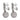 Italian pavé black and white diamond 18k white gold interchangeable earrings