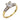 Mid Century GIA 1.00 carat diamond 14k yellow white gold engagement ring