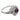 Mid Century ruby diamond 14k white gold ring