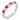 Vintage ruby diamond 14k white gold ring