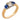 Vintage GIA 1.09 carat diamond sapphire 14k yellow white gold ring
