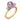 Vintage GIA 3.72 carats no heat pink sapphire diamond 14k yellow gold ring