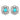Contemporary turquoise diamond 18k white gold earrings