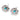 Contemporary turquoise diamond 18k white gold earrings
