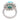 Vintage turquoise diamond 18k white gold cluster ring