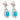 Contemporary turquoise diamond 18k white gold dangle earrings