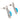 Contemporary turquoise diamond 18k white gold dangle earrings