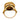 Renaissance revival tourmaline enamel 14k yellow gold ring