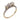 Art Deco old European cut diamond 14k white gold three stone ring
