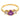 Vintage pink sapphire diamond 18k yellow gold three stone ring