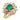 Vintage 1.10 carat emerald diamond 18k yellow gold ring