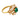 Vintage 1.10 carat emerald diamond 18k yellow gold ring