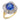 AGL 3.06 carat Ceylon sapphire diamond 18k yellow gold platinum ballerina ring