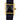 Cartier Paris gold plated with black leather strap buckle Tank watch